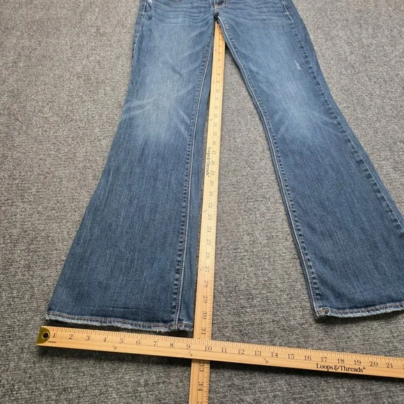 American Eagle Artist Flare Jeans Womens Size 6 Regular Blue Stretch Denim Boho - Picture 3 of 8